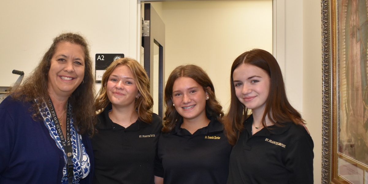 Mrs. Marr and St. Francis Xavier Students
